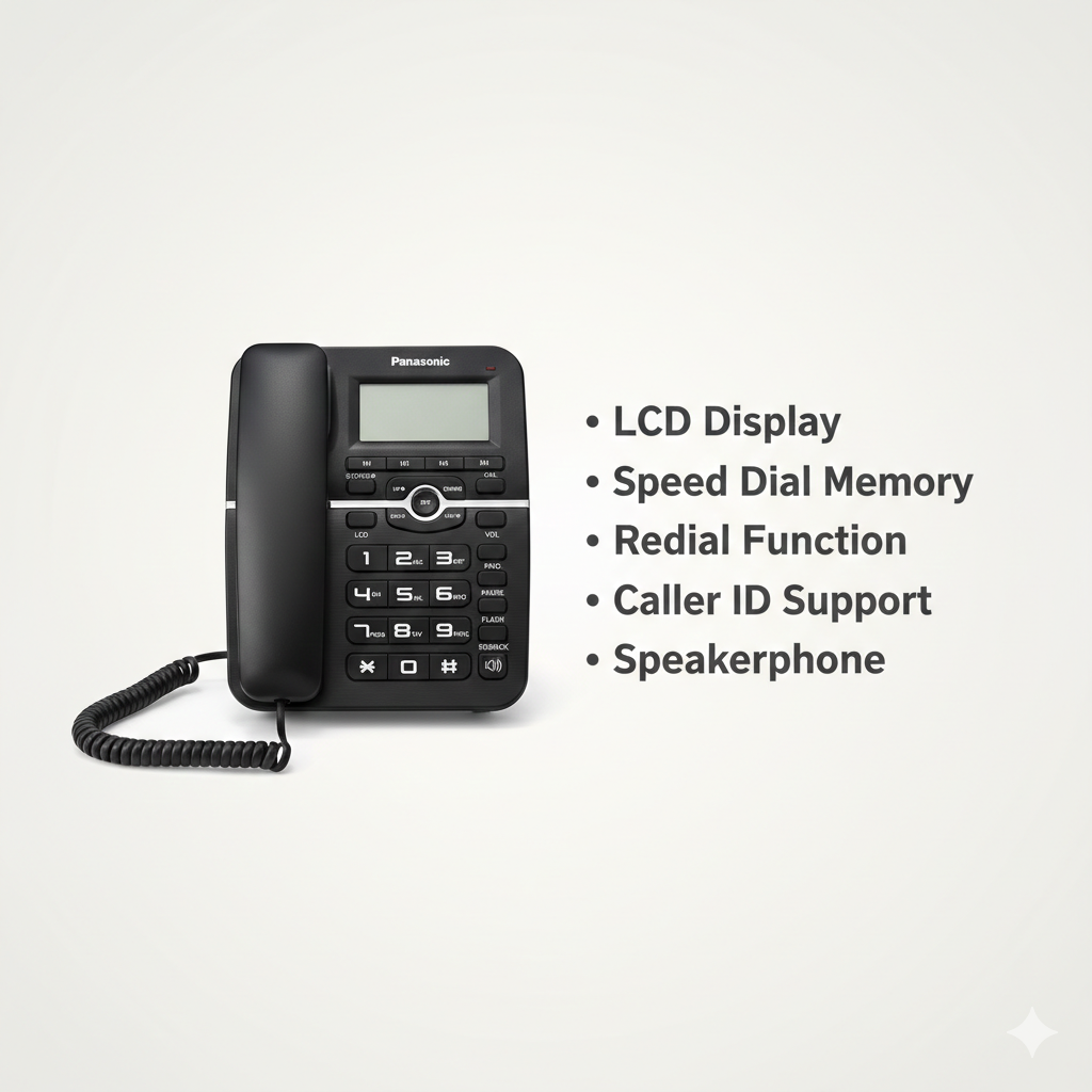 Panasonic KX-TS2023 PRO Corded Landline Phone (Black)