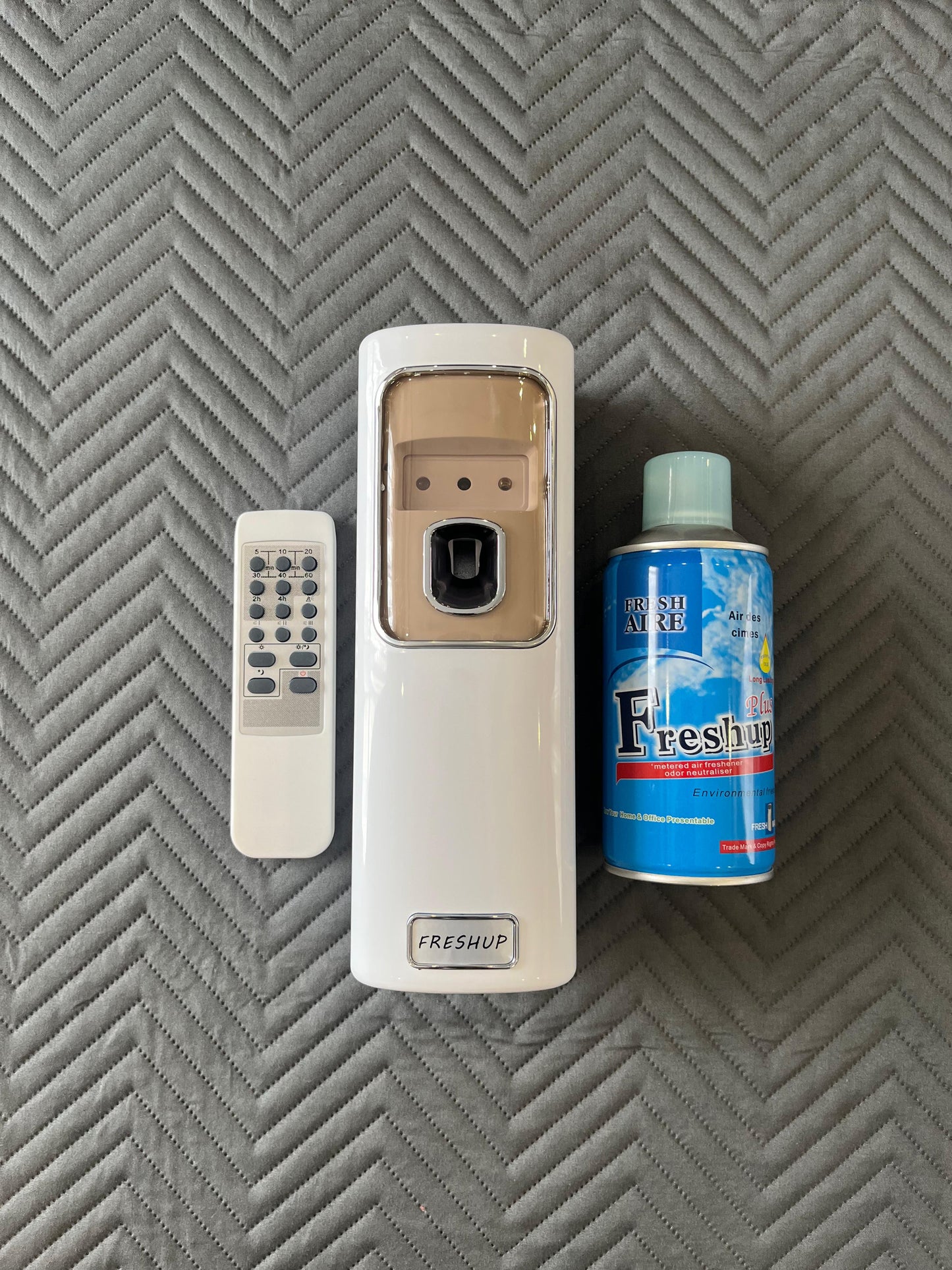 Freshup LED Remote Control Automatic Air Freshener Dispenser with Free Refill & D-Size Batteries