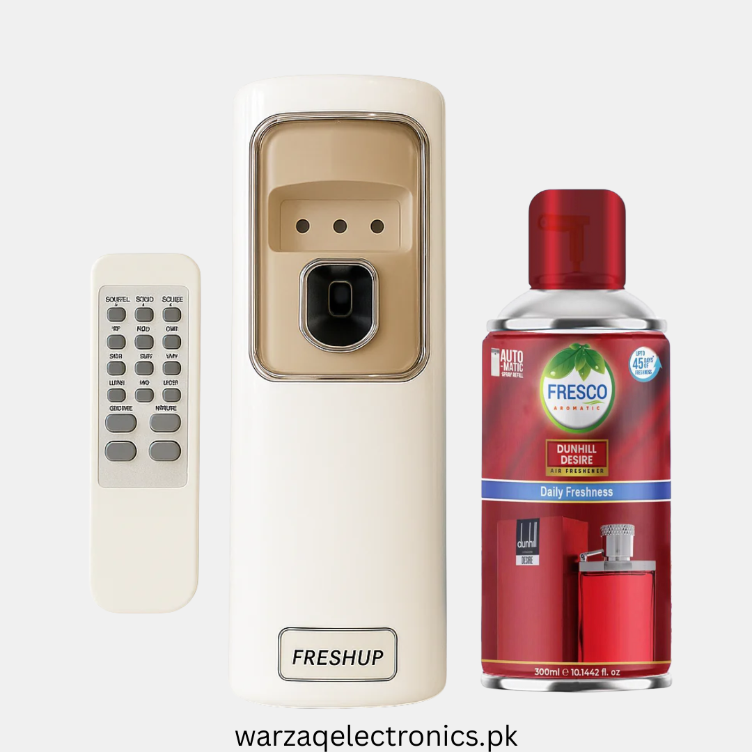 Freshup LED Remote Control Automatic Air Freshener Dispenser with Free Refill & D-Size Batteries