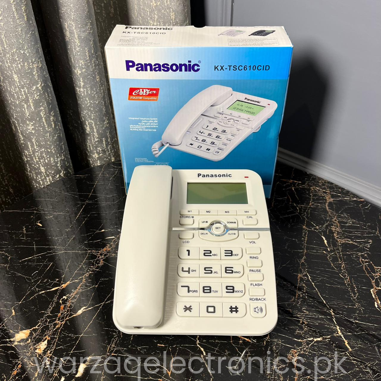 Panasonic KX-TSC610CID Landline Telephone with LCD Display & Speaker – Caller ID, Redial, Hands-Free | Office & Home Use | Premium Corded Phone