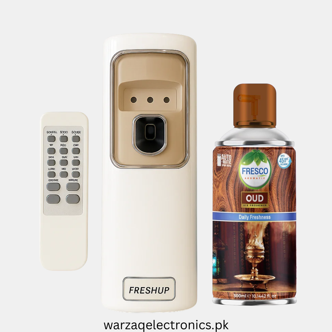 Freshup LED Remote Control Automatic Air Freshener Dispenser with Free Refill & D-Size Batteries