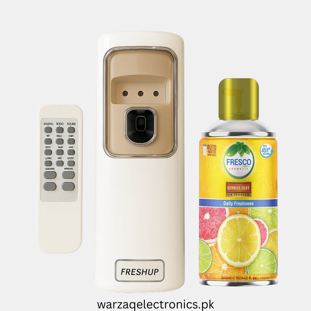 Freshup LED Remote Control Automatic Air Freshener Dispenser with Free Refill & D-Size Batteries