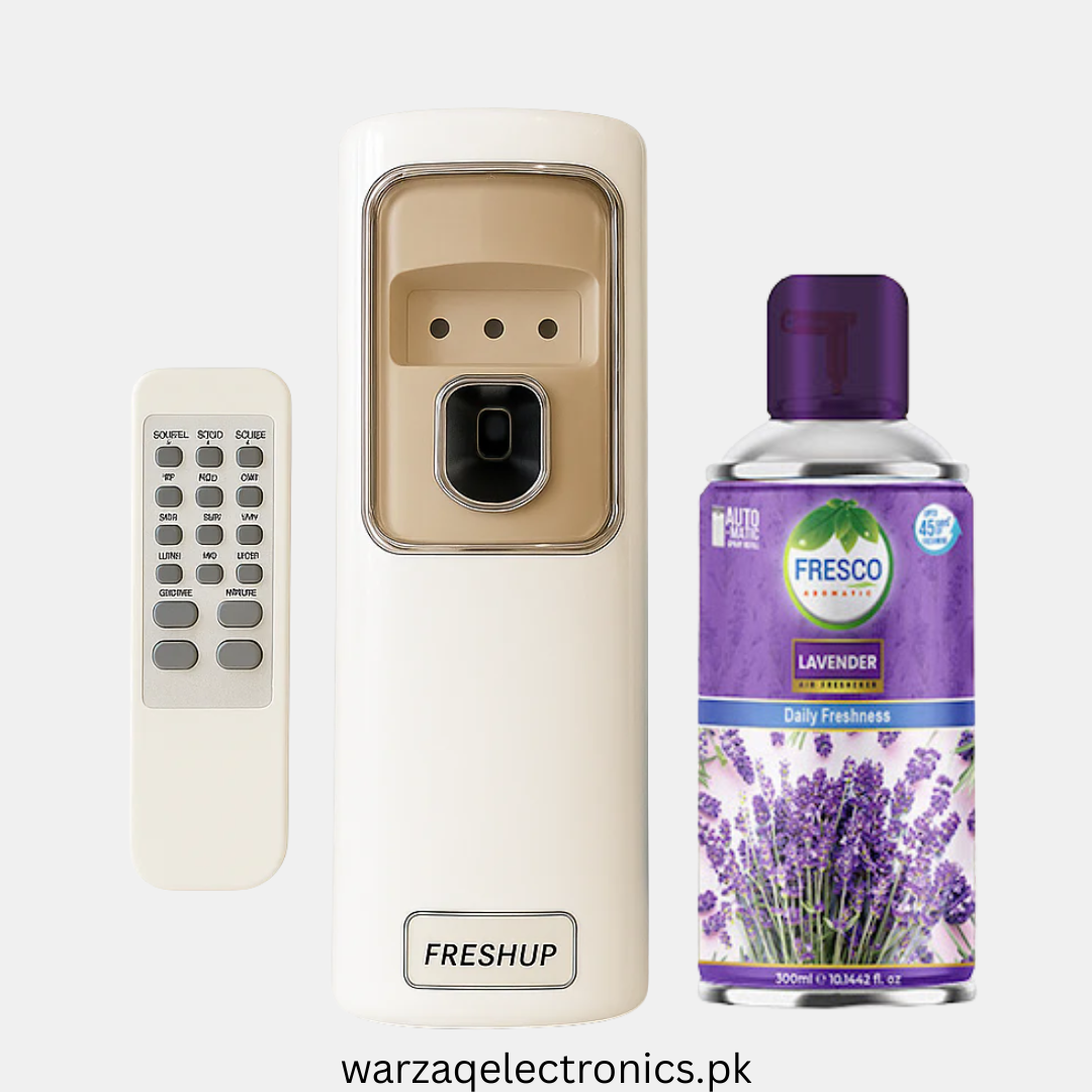 Freshup LED Remote Control Automatic Air Freshener Dispenser with Free Refill & D-Size Batteries