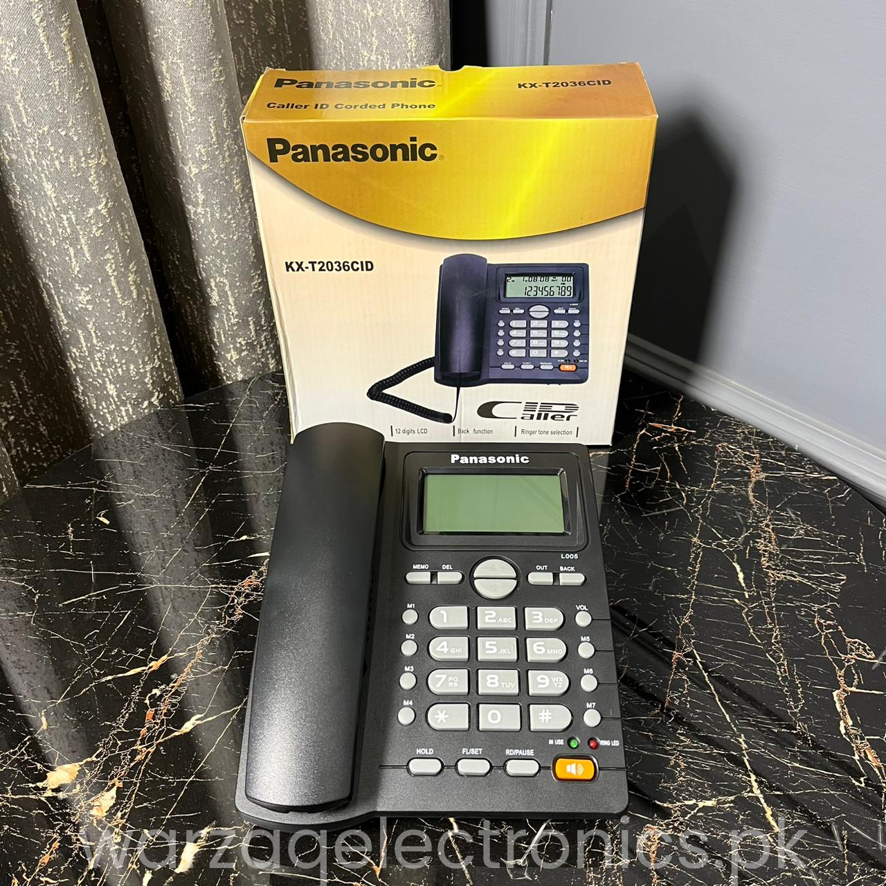 Panasonic KX-T2036CID Landline Telephone with LCD Display & Speaker – Caller ID, Redial, Hands-Free | Office & Home Use | Premium Corded Phone