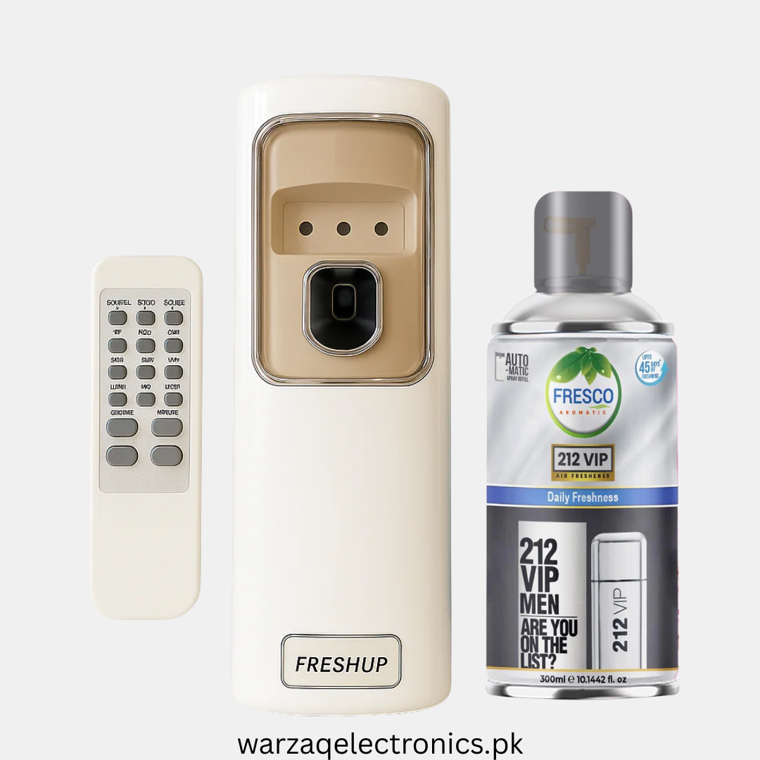 Freshup LED Remote Control Automatic Air Freshener Dispenser with Free Refill & D-Size Batteries