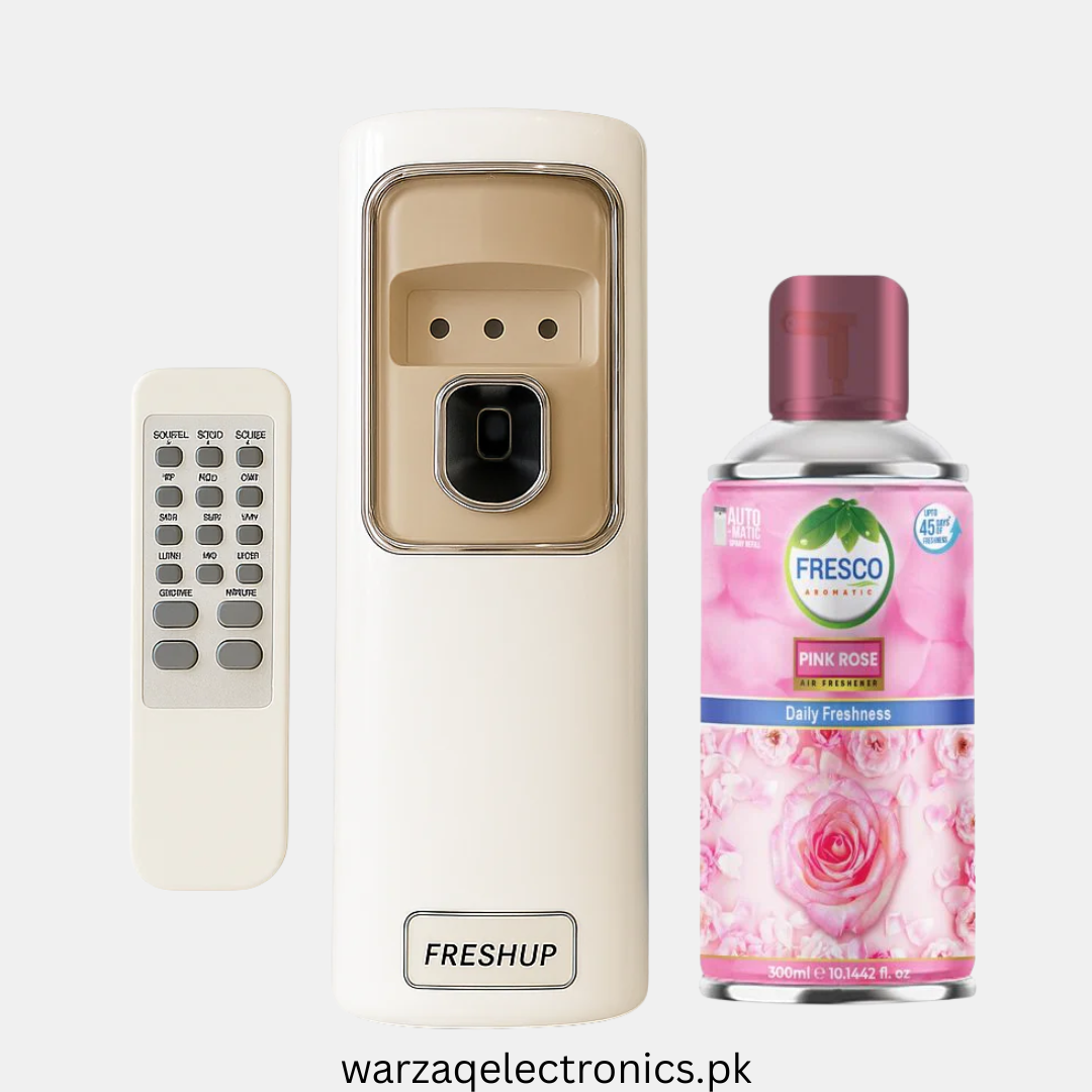 Freshup LED Remote Control Automatic Air Freshener Dispenser with Free Refill & D-Size Batteries