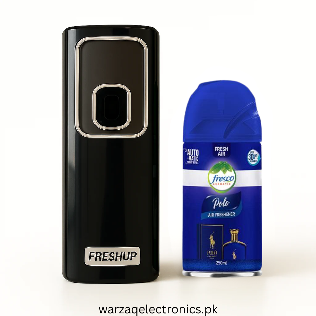 Smart Black Automatic Air Freshener Dispenser – Free Refill Spray & Batteries