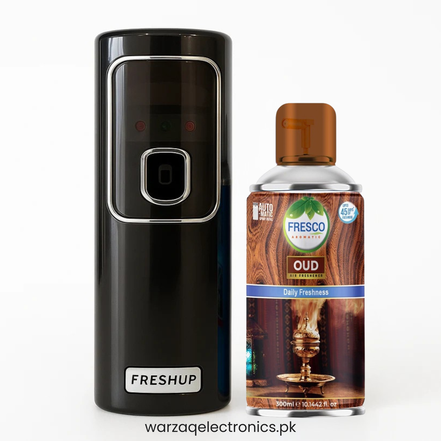 Freshup Black LED Automatic Air Freshener Dispenser – Includes Free Air Freshener & Batteries
