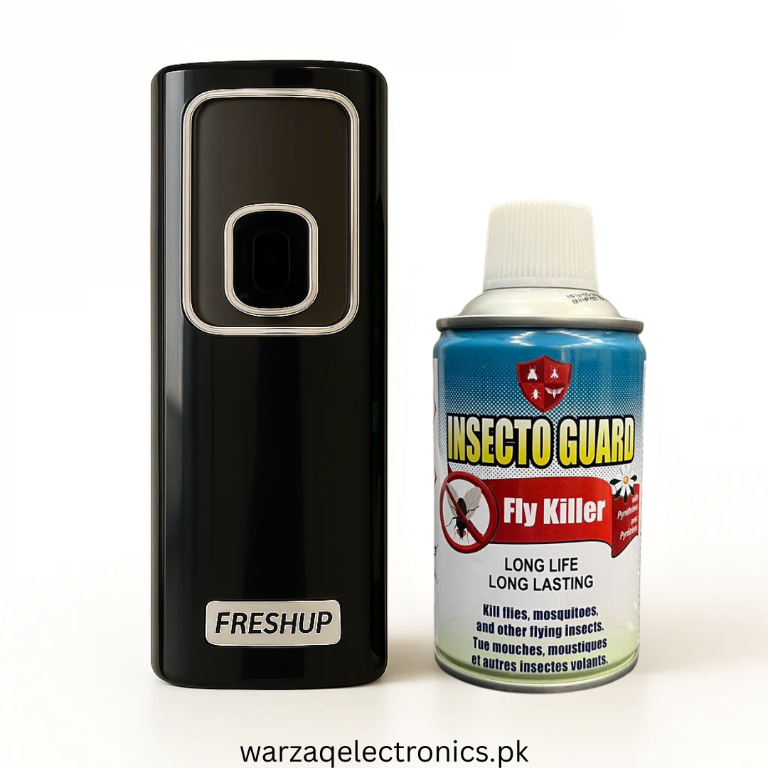Smart Black Automatic Air Freshener Dispenser – Free Refill Spray & Batteries