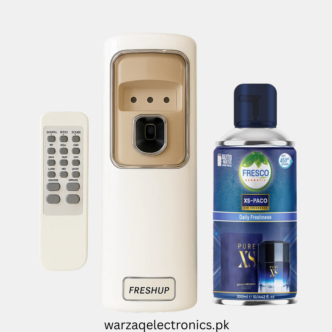 Freshup LED Remote Control Automatic Air Freshener Dispenser with Free Refill & D-Size Batteries