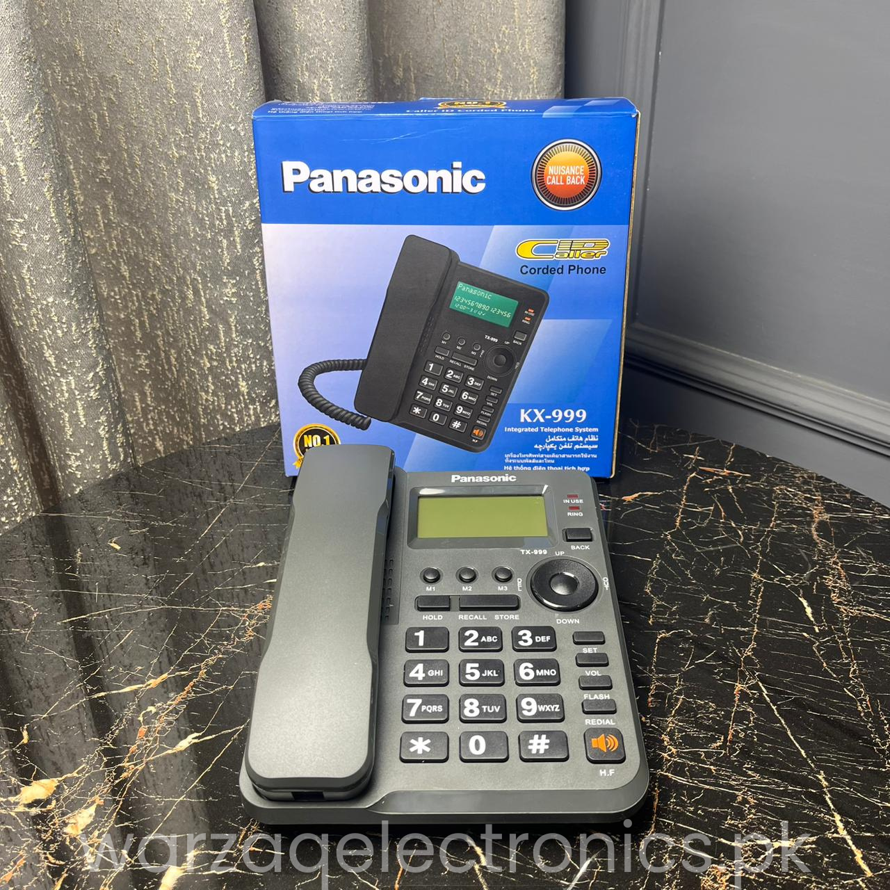 Panasonic PTCL KX-999 Landline Telephone – LCD Display, Speakerphone, Speed Dial, Hold/Redial, Clear Sound PTCL Phone for Home &amp; Office