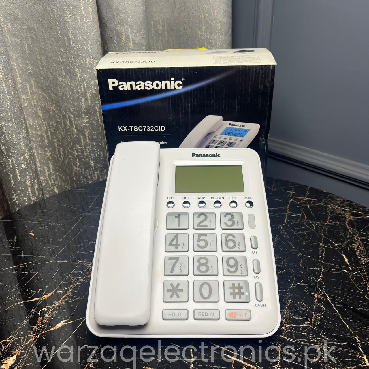 Panasonic KX-TSC732CID Landline Phone – Caller ID, Big Button Telephone, LCD Display, Loud Ringer