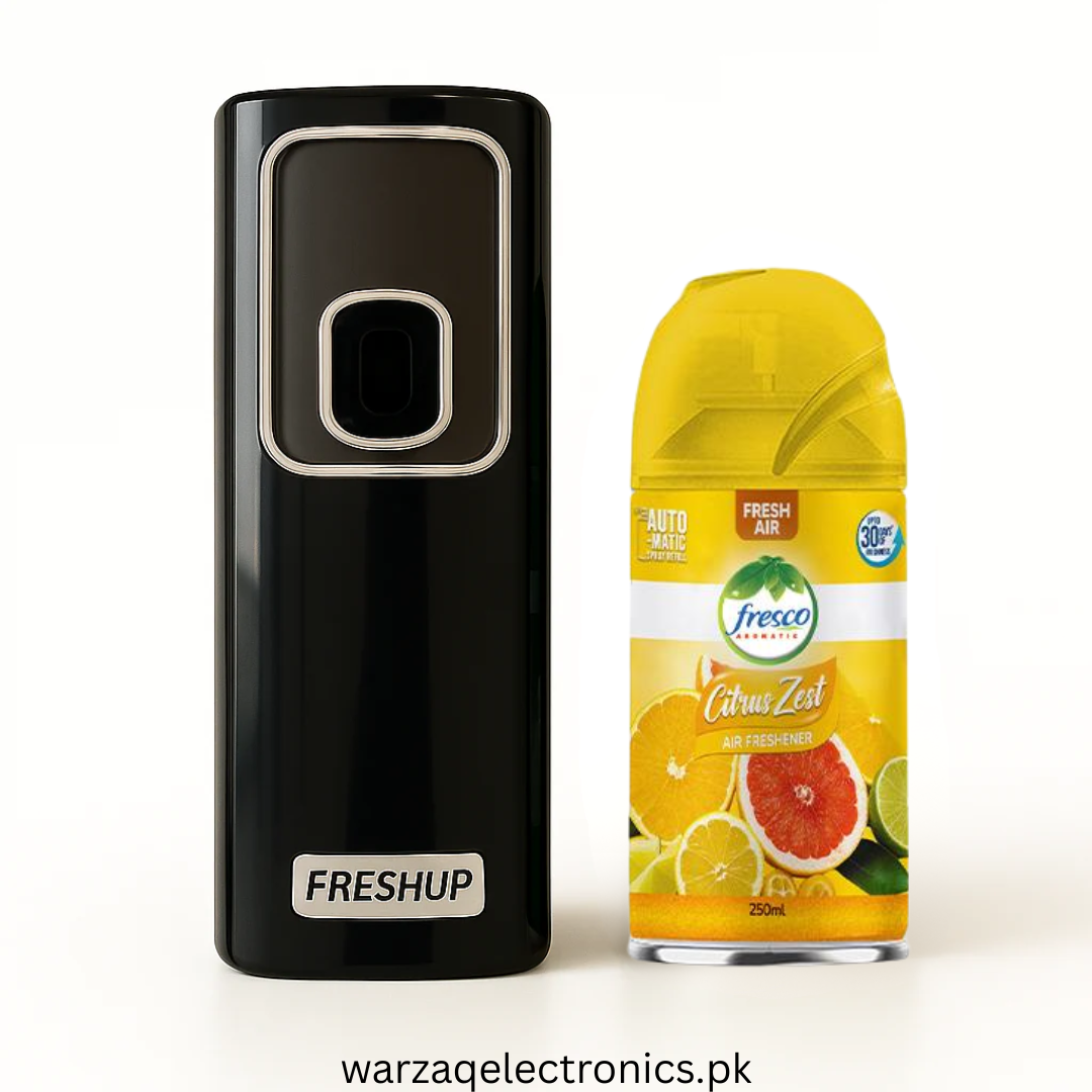 Smart Black Automatic Air Freshener Dispenser – Free Refill Spray & Batteries