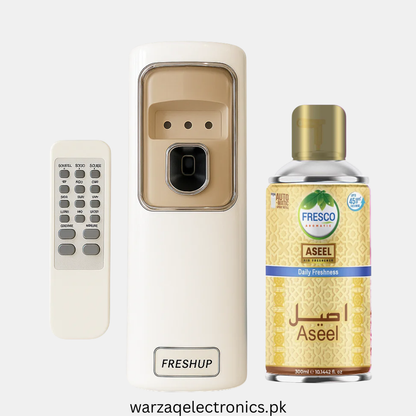 Freshup LED Remote Control Automatic Air Freshener Dispenser with Free Refill & D-Size Batteries