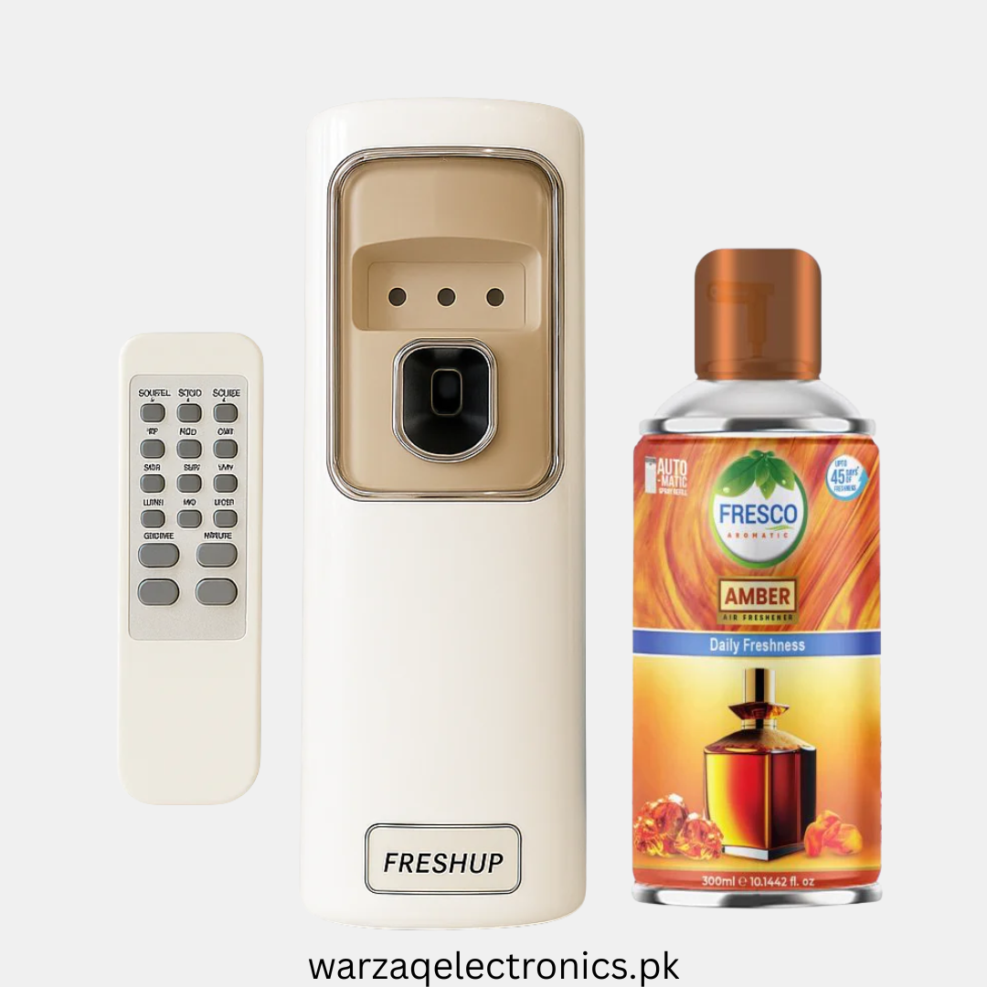 Freshup LED Remote Control Automatic Air Freshener Dispenser with Free Refill & D-Size Batteries
