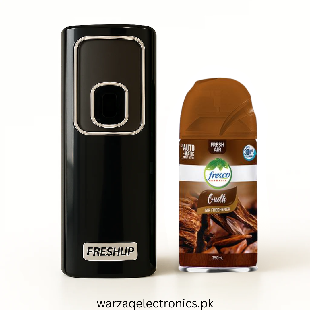 Smart Black Automatic Air Freshener Dispenser – Free Refill Spray & Batteries