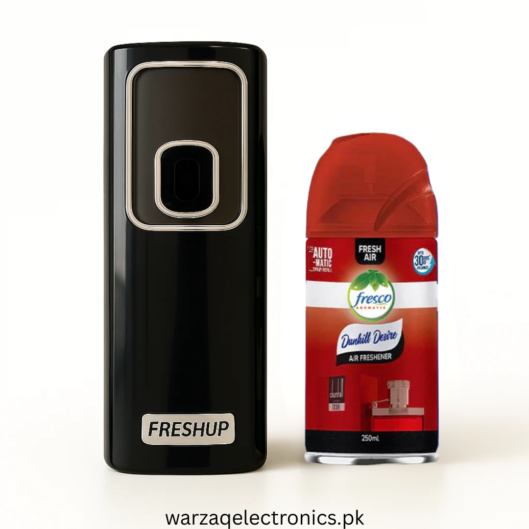 Smart Black Automatic Air Freshener Dispenser – Free Refill Spray & Batteries