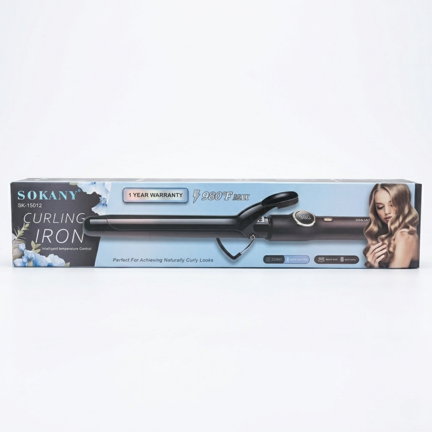 SOKANY SK-15012 Hair Curling Iron 25mm | Digital Display | Temperature Up to 980°F