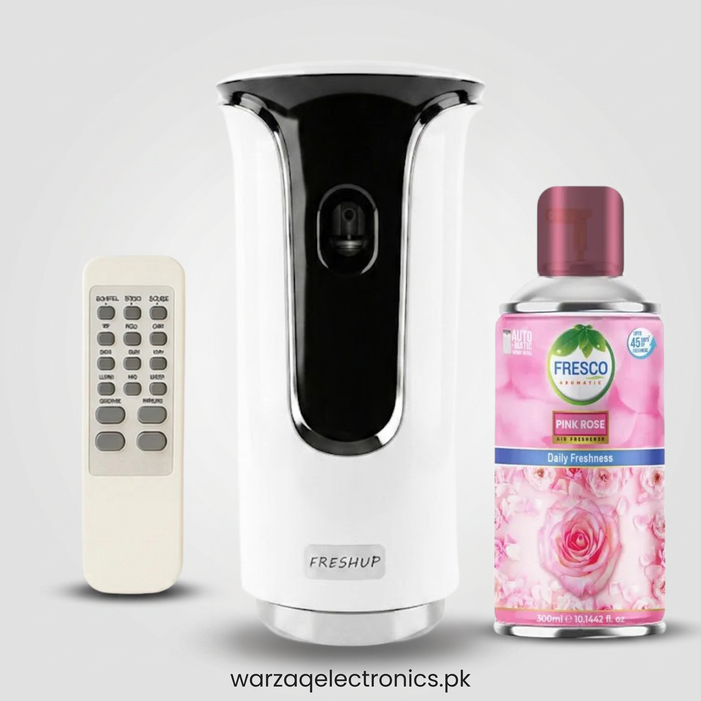 Freshup  Premium LED Remote Control Automatic Air Freshener Dispenser with Free Air Freshener & D-Size Batteries