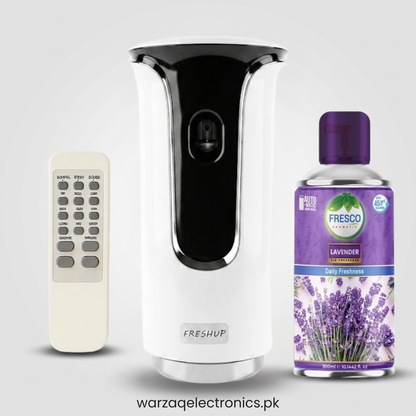 Freshup  Premium LED Remote Control Automatic Air Freshener Dispenser with Free Air Freshener & D-Size Batteries