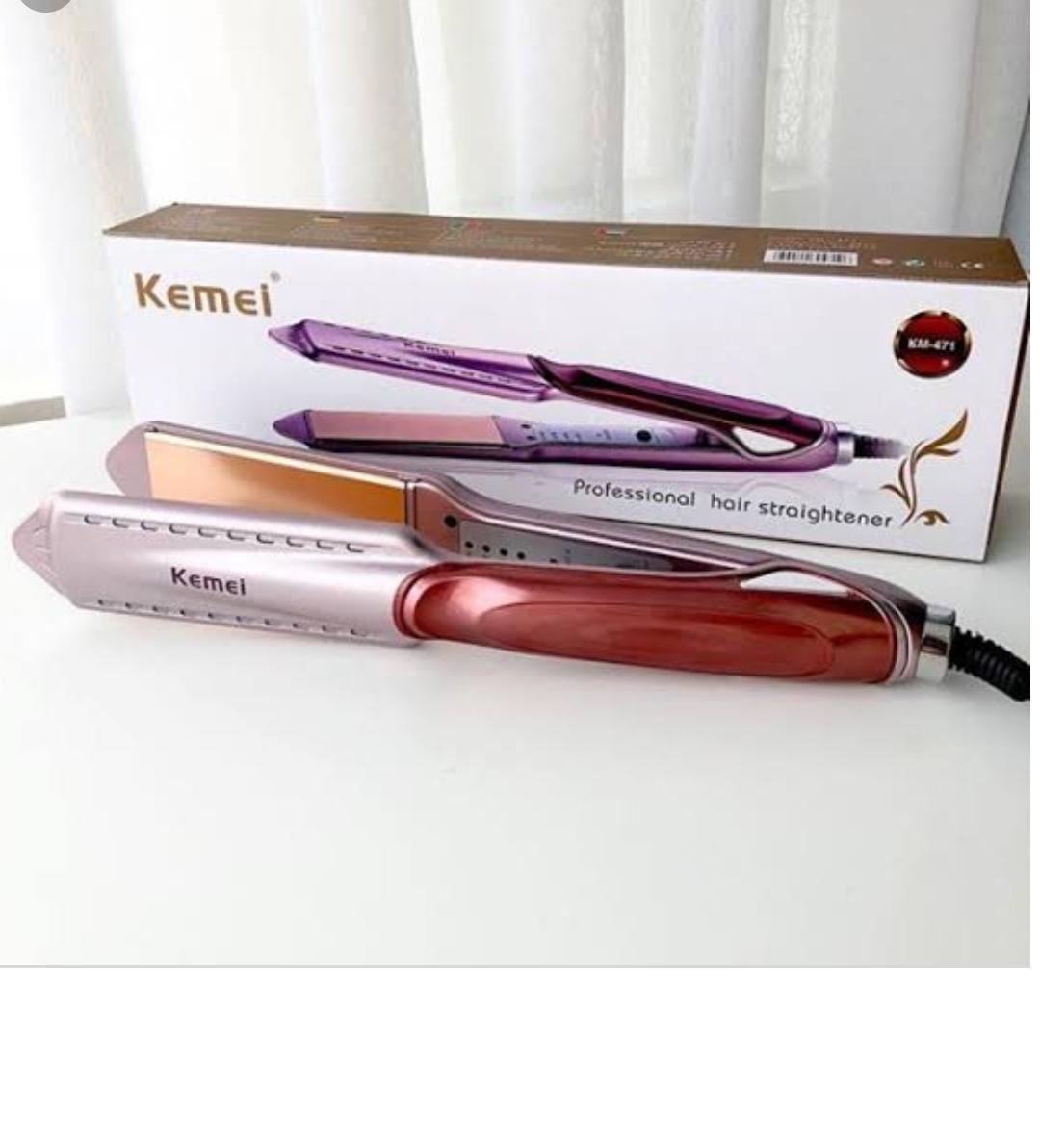 Kemei KM-471 Professional Hair Straightener – Wide Plate Flat Iron with Fast Heating – 6 months warranty