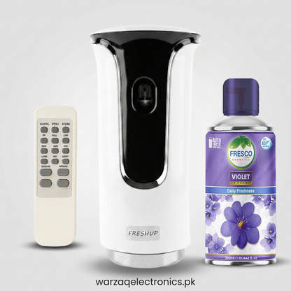 Freshup  Premium LED Remote Control Automatic Air Freshener Dispenser with Free Air Freshener & D-Size Batteries
