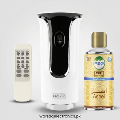 Freshup  Premium LED Remote Control Automatic Air Freshener Dispenser with Free Air Freshener & D-Size Batteries