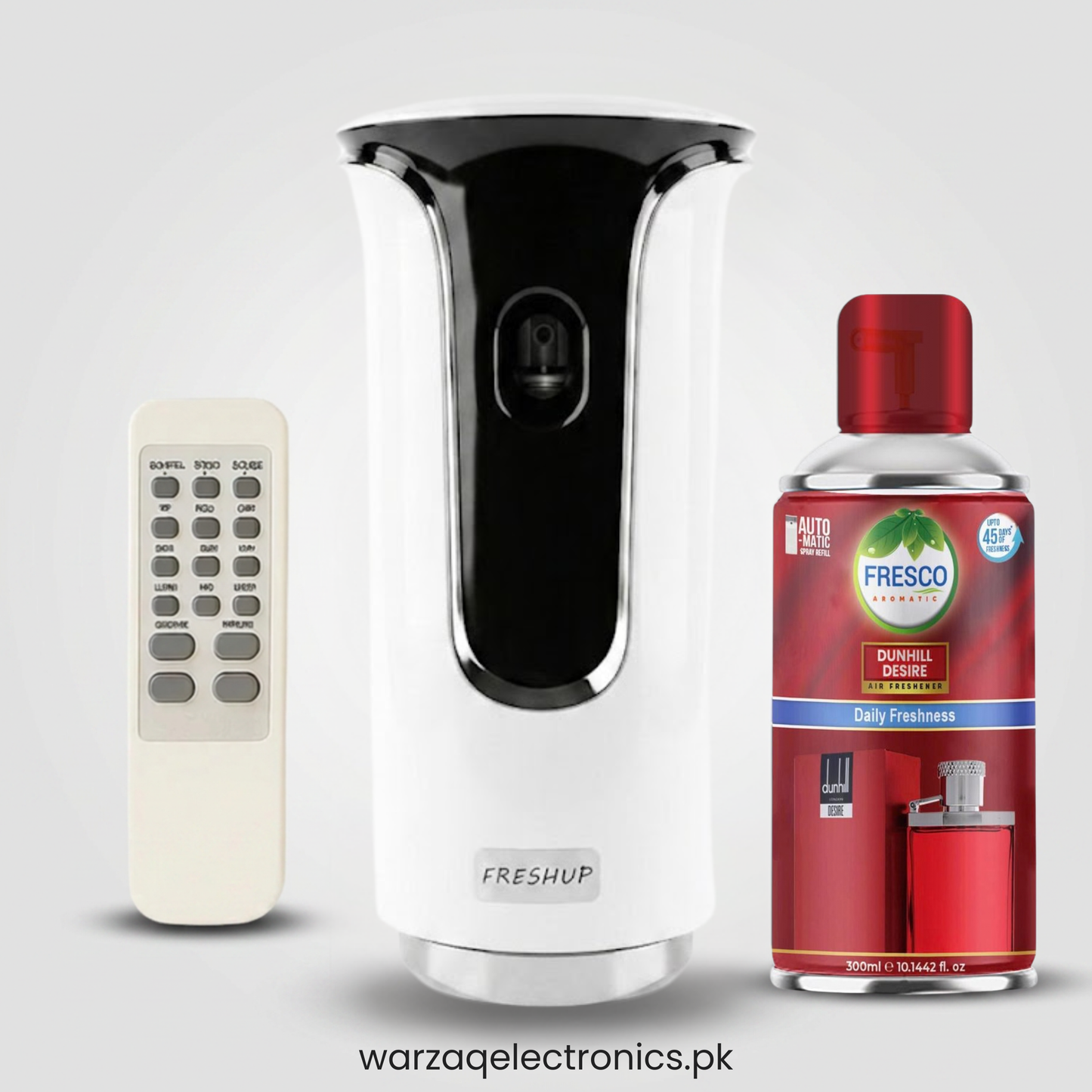 Freshup  Premium LED Remote Control Automatic Air Freshener Dispenser with Free Air Freshener & D-Size Batteries