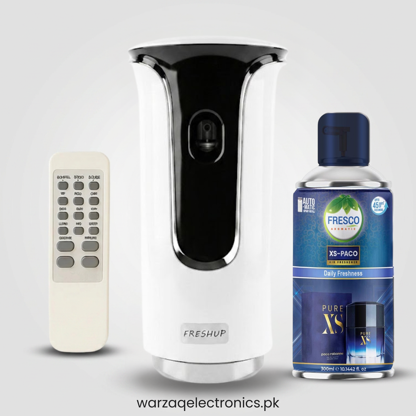 Freshup  Premium LED Remote Control Automatic Air Freshener Dispenser with Free Air Freshener & D-Size Batteries
