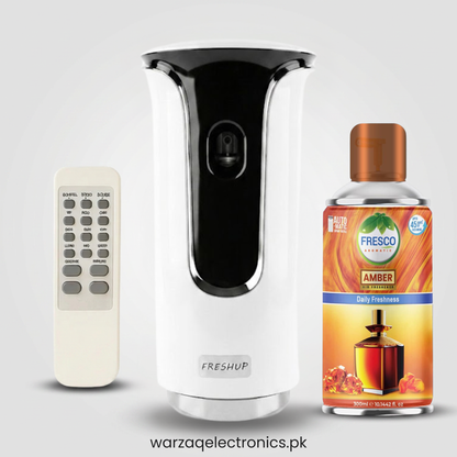 Freshup  Premium LED Remote Control Automatic Air Freshener Dispenser with Free Air Freshener & D-Size Batteries