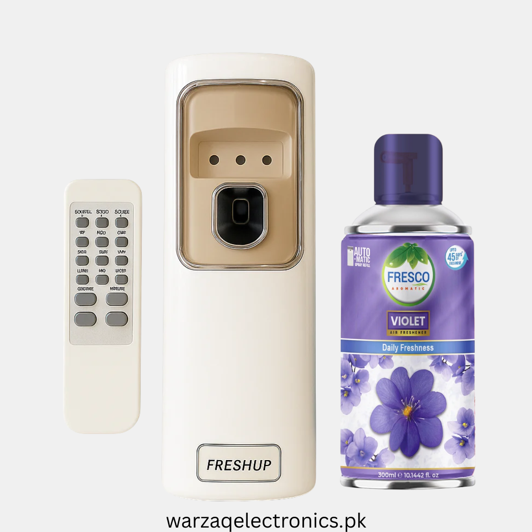 Freshup LED Remote Control Automatic Air Freshener Dispenser with Free Refill & D-Size Batteries