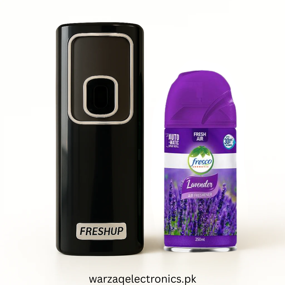 Smart Black Automatic Air Freshener Dispenser – Free Refill Spray & Batteries