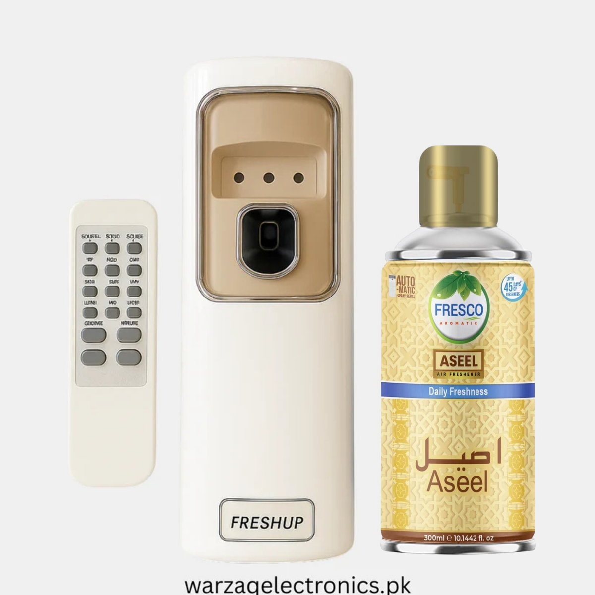 Freshup LED Remote Control Automatic Air Freshener Dispenser with Free Refill & D-Size Batteries