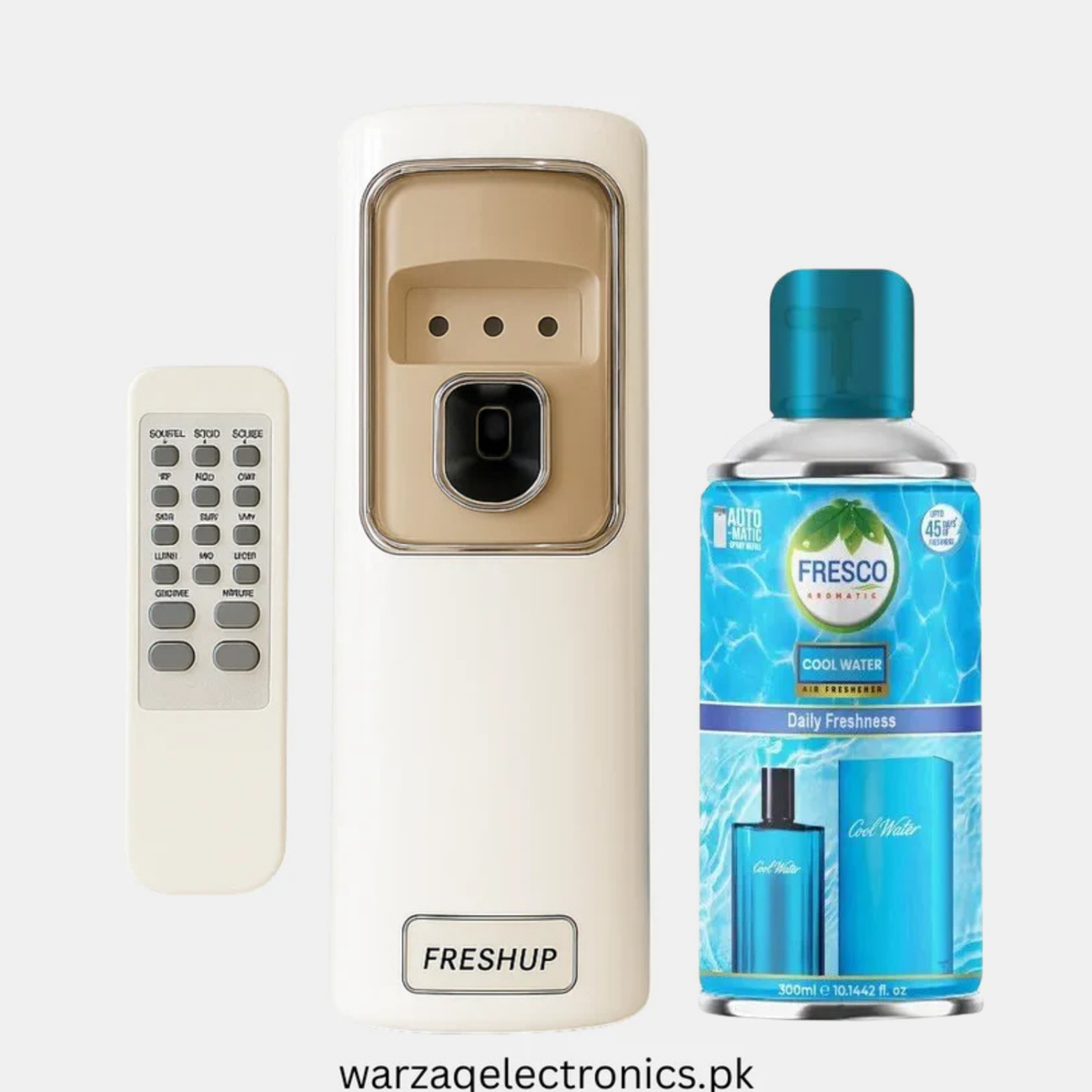 Freshup LED Remote Control Automatic Air Freshener Dispenser with Free Refill & D-Size Batteries