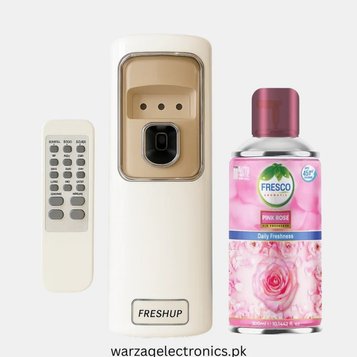 Freshup LED Remote Control Automatic Air Freshener Dispenser with Free Refill & D-Size Batteries