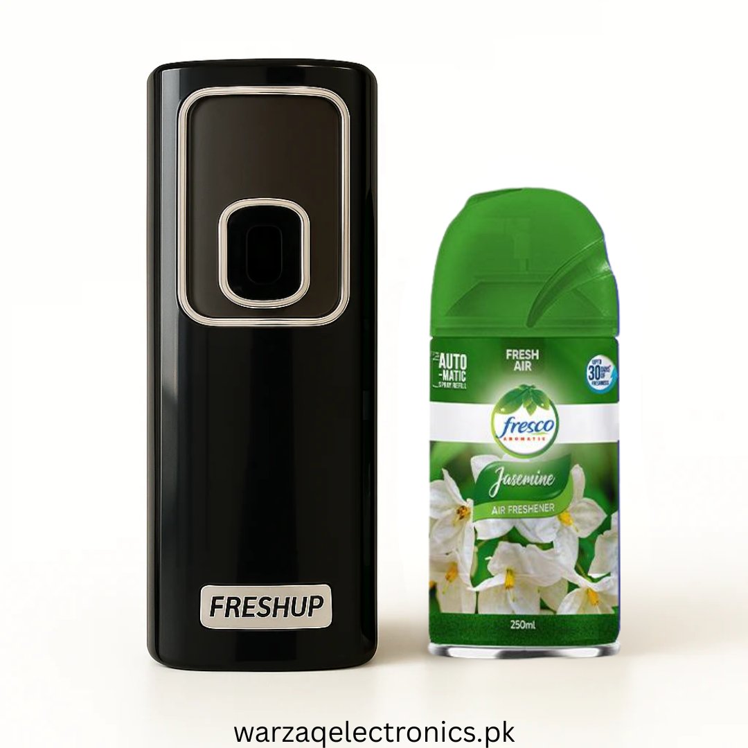 Smart Black Automatic Air Freshener Dispenser – Free Refill Spray & Batteries