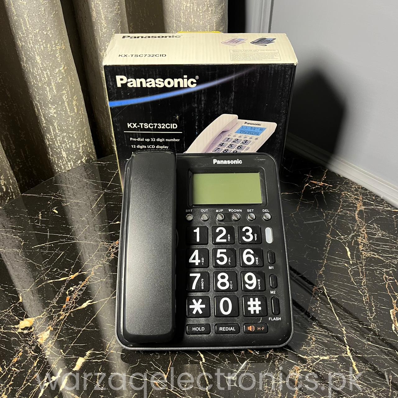 Panasonic KX-TSC732CID Landline Phone – Caller ID, Big Button Telephone, LCD Display, Loud Ringer