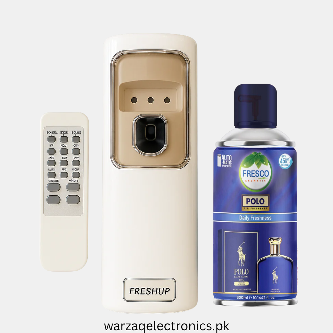 Freshup LED Remote Control Automatic Air Freshener Dispenser with Free Refill & D-Size Batteries