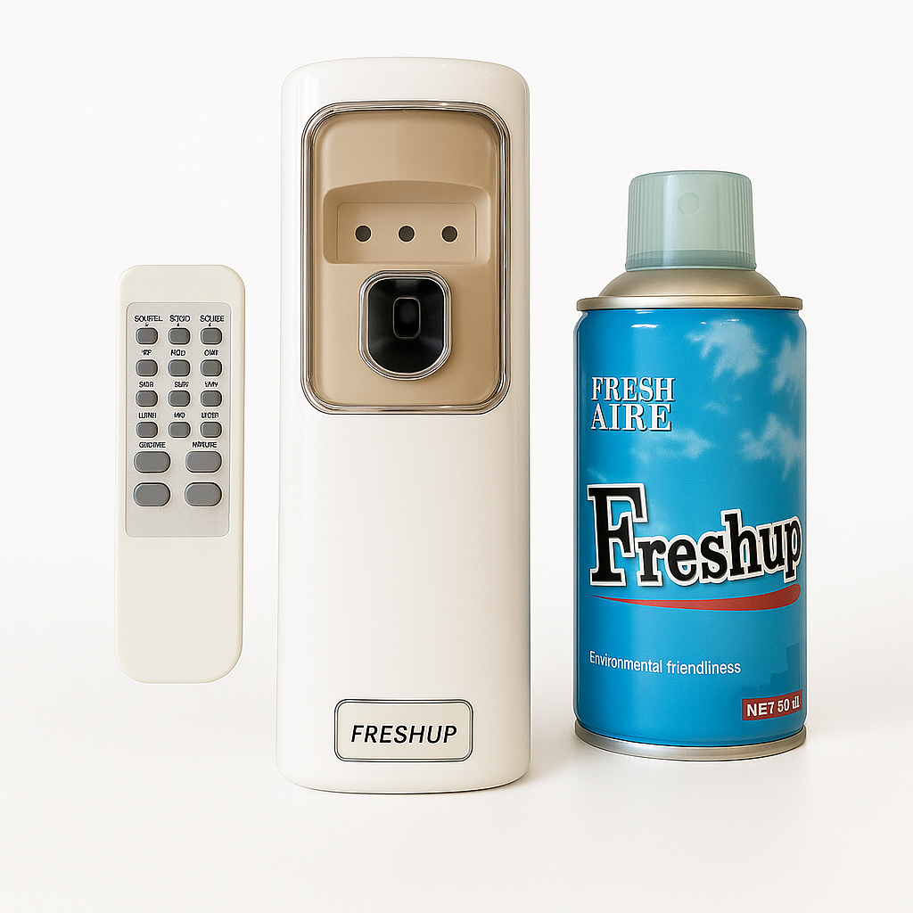 Freshup LED Remote Control Automatic Air Freshener Dispenser with Free Refill & D-Size Batteries