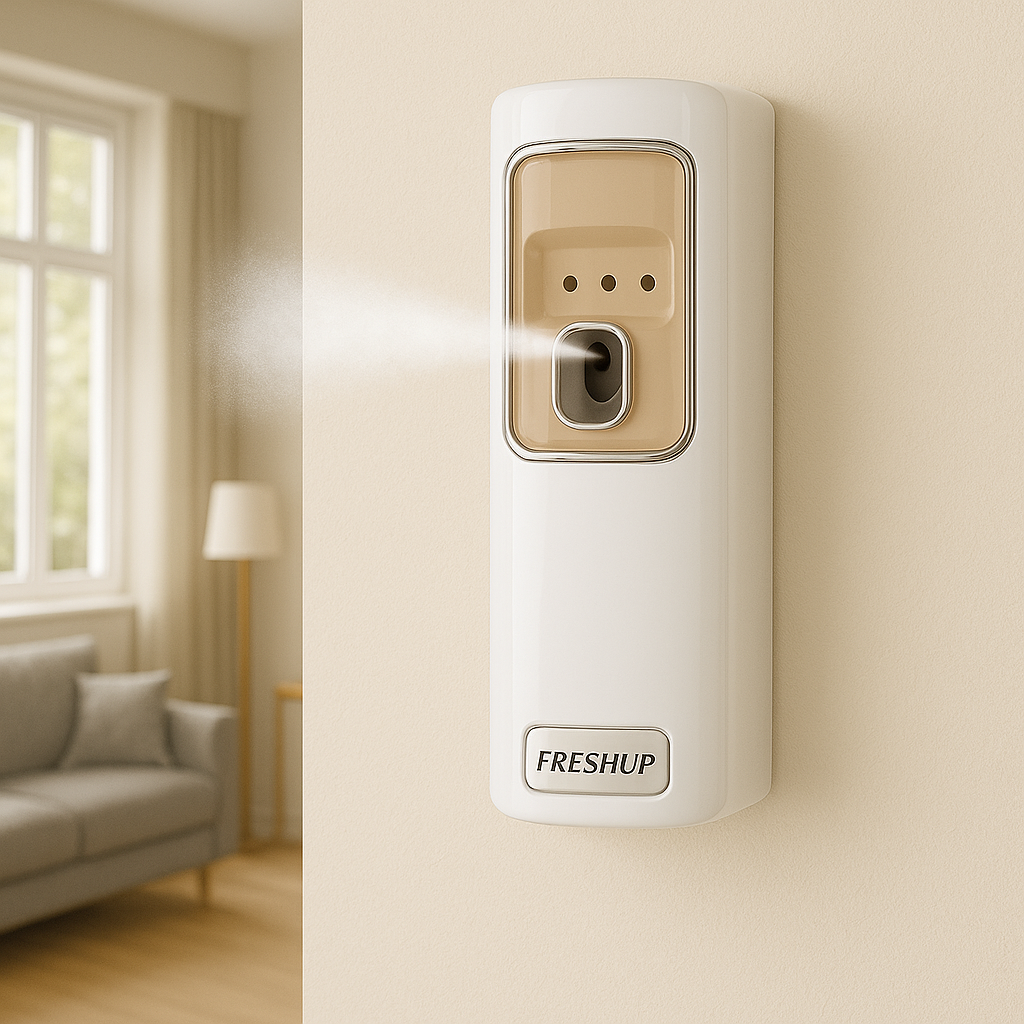 Freshup LED Remote Control Automatic Air Freshener Dispenser with Free Refill & D-Size Batteries