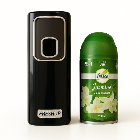 Smart Black Automatic Air Freshener Dispenser – Free Refill Spray & Batteries