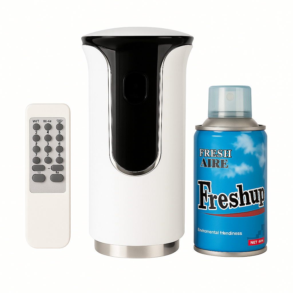 Freshup  Premium LED Remote Control Automatic Air Freshener Dispenser with Free Air Freshener & D-Size Batteries