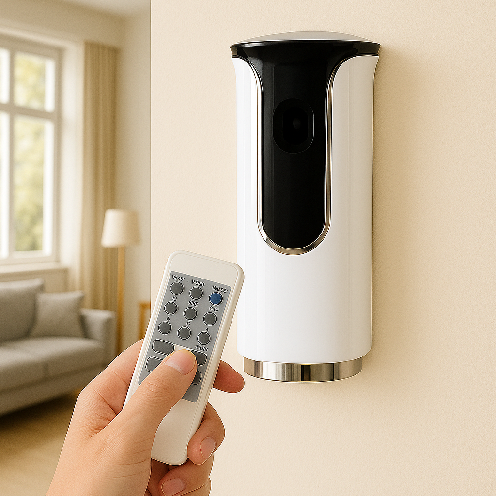 Freshup  Premium LED Remote Control Automatic Air Freshener Dispenser with Free Air Freshener & D-Size Batteries