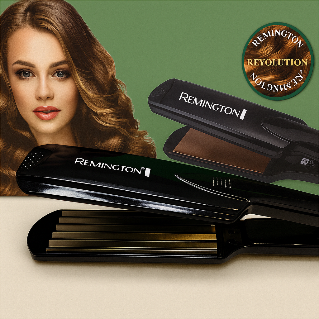 Remington Professional Hair Straightener Crimper in black –  Adjustable Heat Iron
