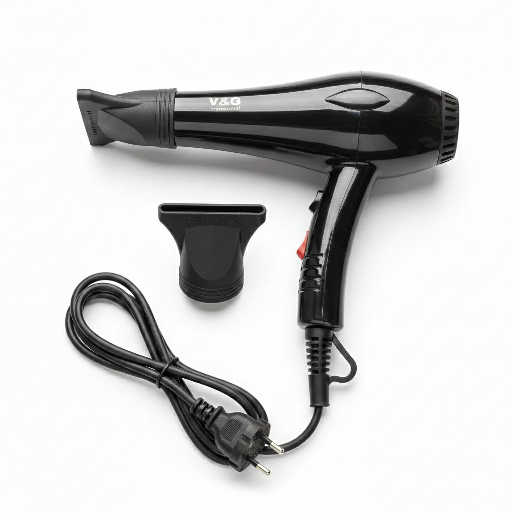 V&G Professional Hair Dryer 3100 | 1800–2000W High Power Fast Drying Salon Hair Dryer with Concentrator Nozzle