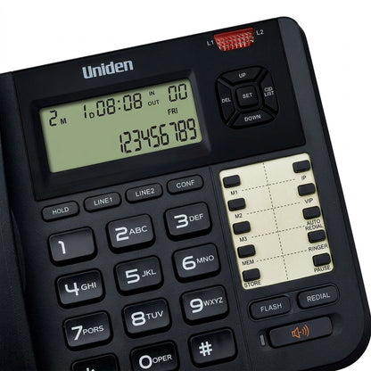 Uniden AT8502 2-Line Business Phone with Speakerphone & Caller ID | Corded Landline Telephone