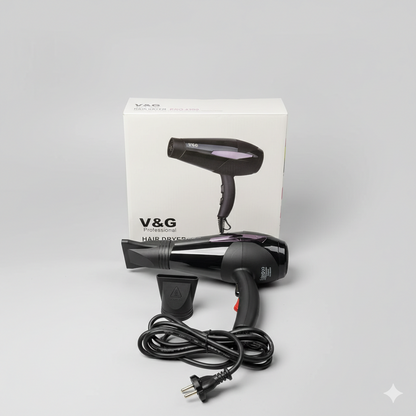 V&G Professional Hair Dryer PRO 4300 – 2000W Powerful AC Motor | Salon-Grade Fast Drying Hair Dryer