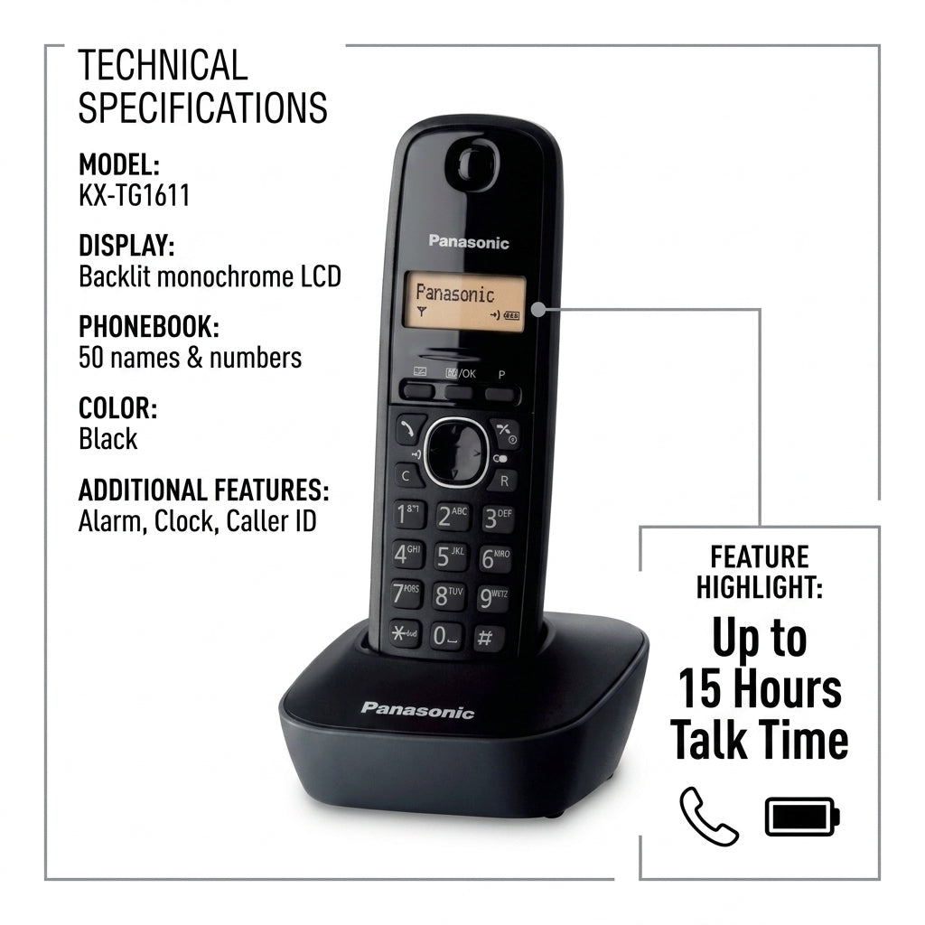Panasonic KX-TG1611 Digital Cordless Phone