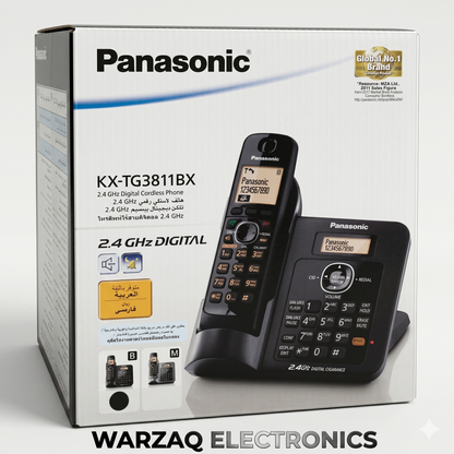 Panasonic KX-TG3811BX 2.4GHz Digital Cordless Phone with Caller ID & Base Dial Pad