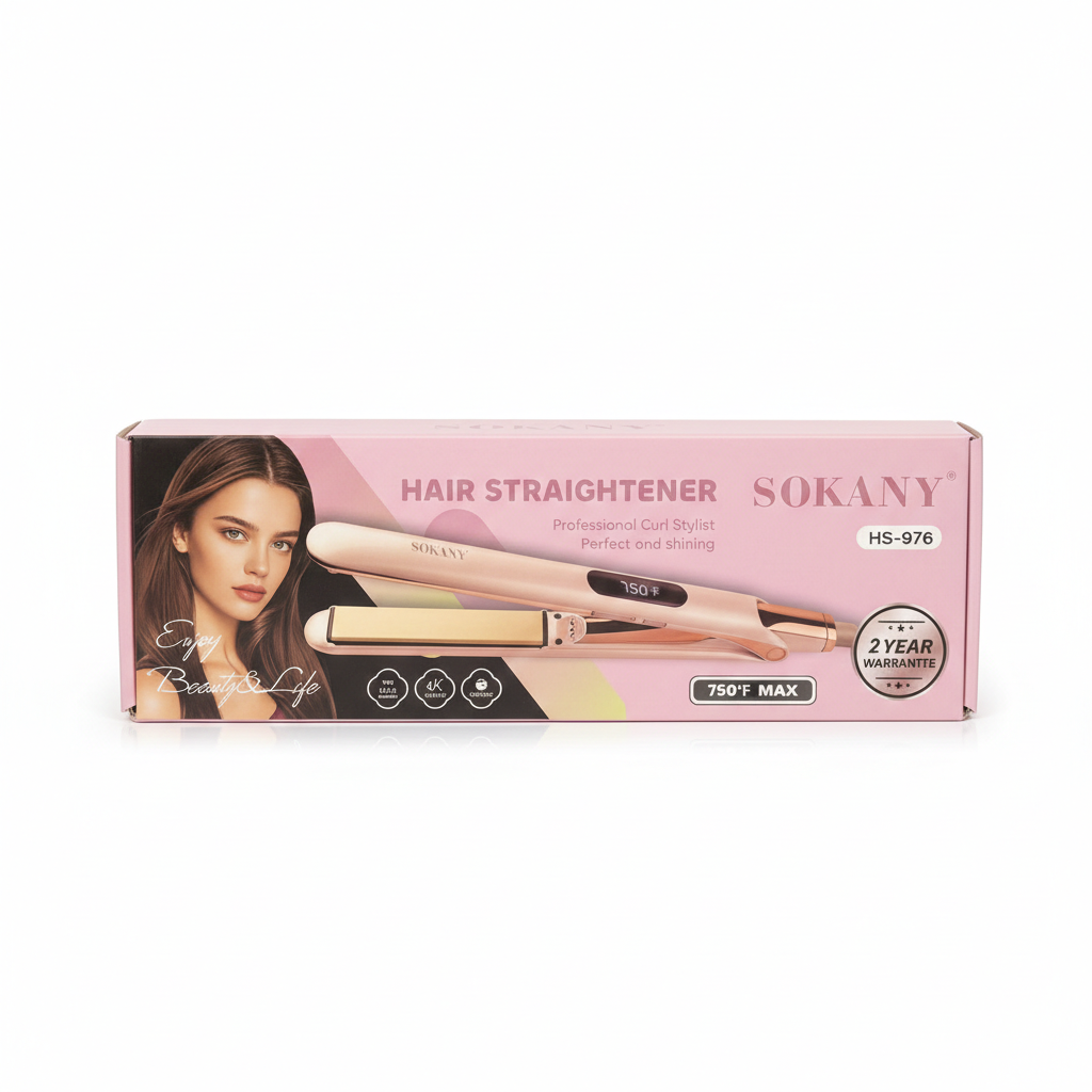 SOKANY HS-976 Professional Hair Straightener | Digital Display | Temperature Up to 750°F